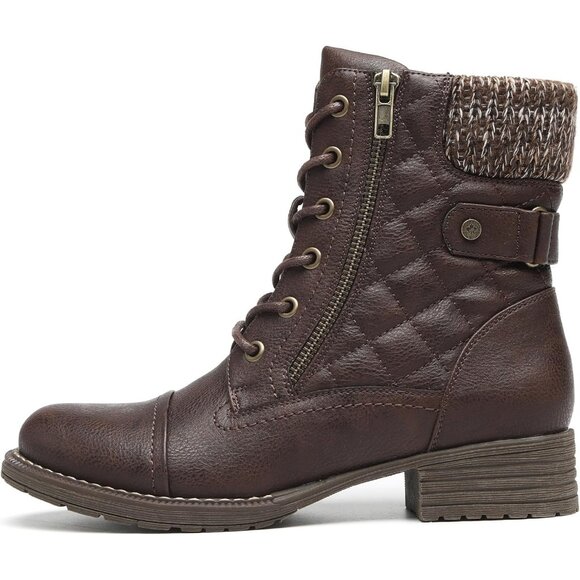 Decarsdz  Motorcycle Ankle Boots Women's Size (5.5 Narrow X11) Black Polyurethan - Picture 3 of 6